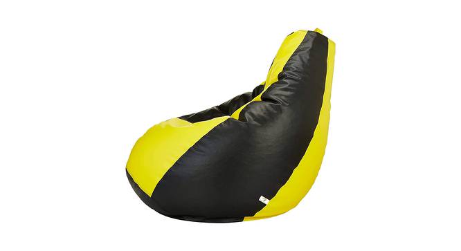 Ives XXXL Leather Bean Bag with Beans in Multicolour (with beans Bean Bag Type, XXXL Bean Bag Size, Yellow & Black) by Urban Ladder - Cross View Design 1 - 613775