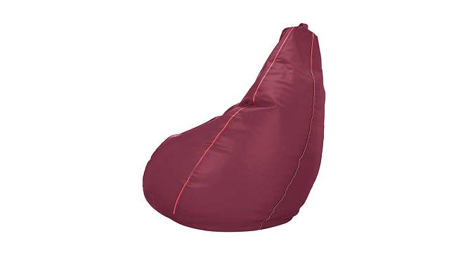Pascal XXXL Leather Bean Bag with Beans in Maroon piping Colour (Maroon, with beans Bean Bag Type, XXXL Bean Bag Size) by Urban Ladder - Cross View Design 1 - 613780