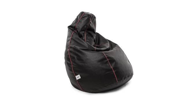 Patrik XXXL Leather Bean Bag with Beans in Multicolour (with beans Bean Bag Type, XXXL Bean Bag Size, Black & Red) by Urban Ladder - Cross View Design 1 - 613782