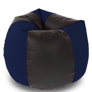 Bean Bags Design Marcel XXXL Leather Bean Bag with Beans in Multicolour (with beans Bean Bag Type, XXXL Bean Bag Size, Navy Blue & Black)