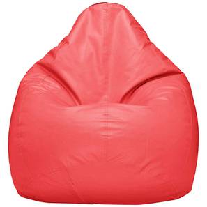 Bean Bags Design Elah XL Leather Bean Bag with Beans in Pink Colour (Pink, with beans Bean Bag Type, XL Bean Bag Size)