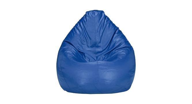 Eudes XXXL Leather Bean Bag with Beans in  Blue Colour (Blue, with beans Bean Bag Type, XXXL Bean Bag Size) by Urban Ladder - Front View Design 1 - 613892