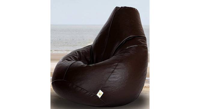 Shiloh XXXL Leather Bean Bag with Beans in  Brown Colour (Brown, with beans Bean Bag Type, XXXL Bean Bag Size) by Urban Ladder - Front View Design 1 - 613893