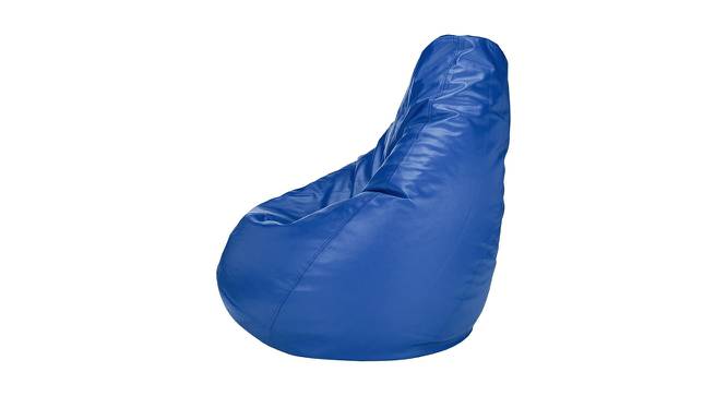 Eudes XXXL Leather Bean Bag with Beans in  Blue Colour (Blue, with beans Bean Bag Type, XXXL Bean Bag Size) by Urban Ladder - Cross View Design 1 - 613896