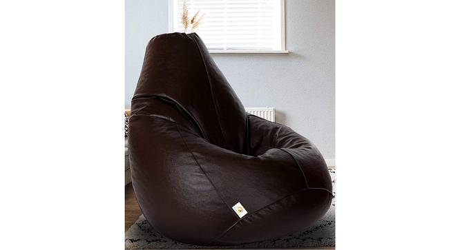 Shiloh XXXL Leather Bean Bag with Beans in  Brown Colour (Brown, with beans Bean Bag Type, XXXL Bean Bag Size) by Urban Ladder - Cross View Design 1 - 613897