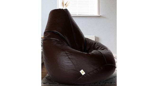 Rory XXXL Leather Bean Bag with Beans in Brown Colour (Brown, with beans Bean Bag Type, XXXL Bean Bag Size) by Urban Ladder - Cross View Design 1 - 613898