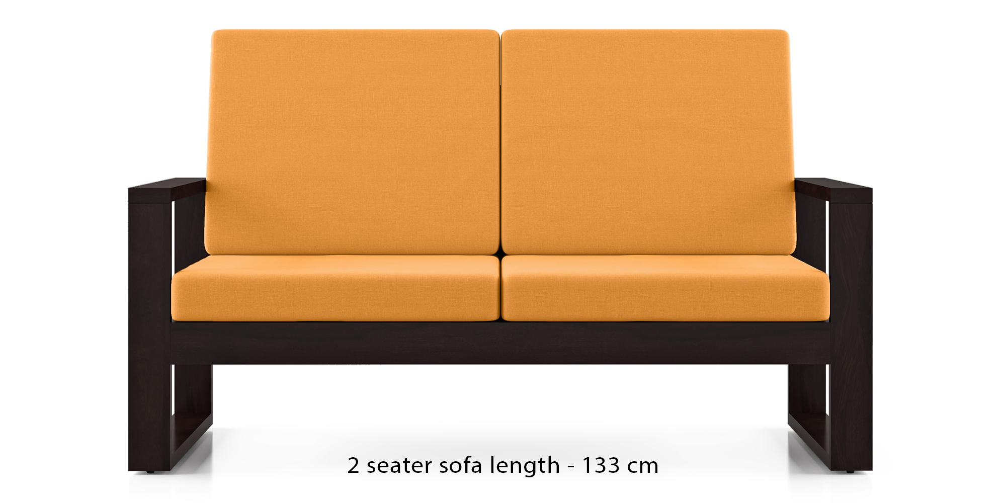 Eileen Wooden Sofa (Harvest Yellow) (1-seater Custom Set - Sofas, None Standard Set - Sofas, Fabric Sofa Material, Regular Sofa Size, Regular Sofa Type, Harvest Yellow) by Urban Ladder - - 613922