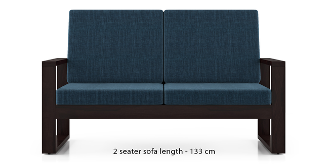 Eileen Wooden Sofa (Indigo Blue) (1-seater Custom Set - Sofas, None Standard Set - Sofas, Indigo Blue, Fabric Sofa Material, Regular Sofa Size, Regular Sofa Type)