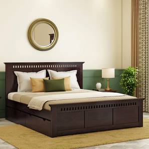 Beds With Storage Design Fidora Solid Wood King Drawer Storage Bed in Mahogany