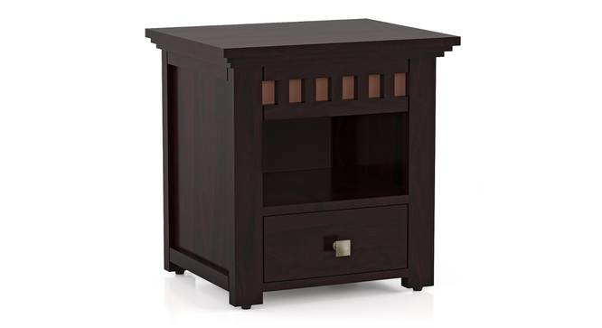 Fidora Solid Wood Bedside Table (Mahogany Finish) by Urban Ladder - Design 1 Side View - 613939