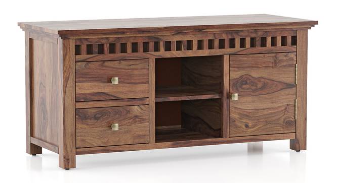 Fidora Solid Wood Free Standing TV Unit (Teak Finish) by Urban Ladder - Design 1 Side View - 614008