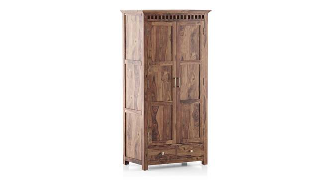Fidora Solid Wood 2 Door Wardrobe (Teak Finish) by Urban Ladder - Design 1 Side View - 614023