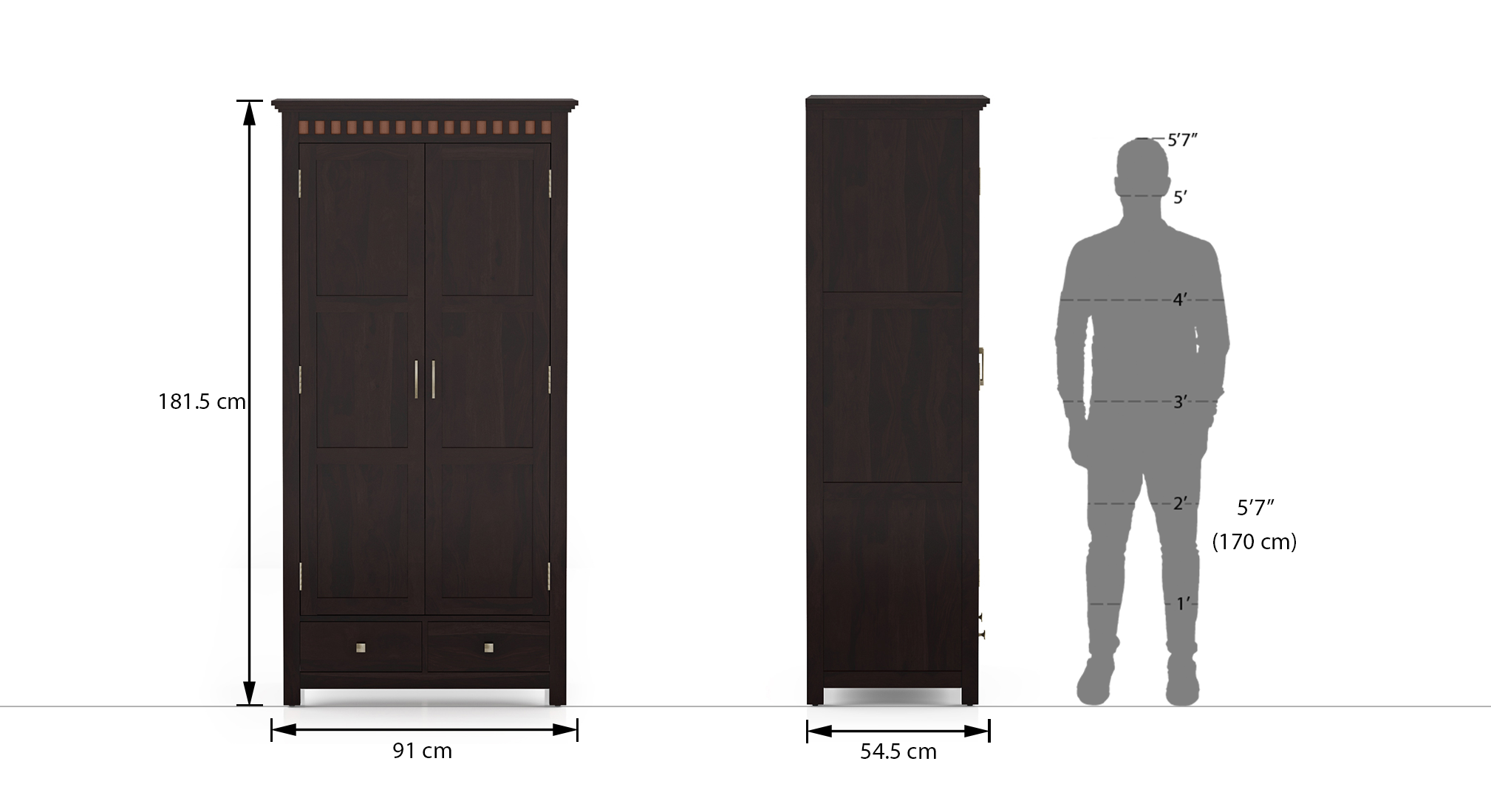 Fidora wardrobe   color mahogany 11