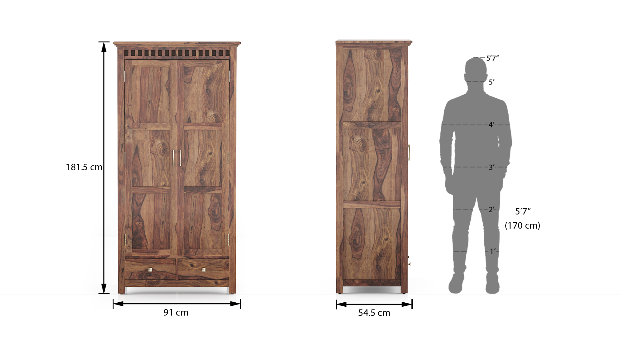 Fidora wardrobe   color teak 11