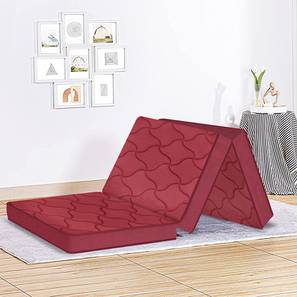 Bedroom Furniture In Chikmagalur Design Soft Bounce 3-Fold Premium Orthopedic High Density Foam Mattress - Single Size (Single Mattress Type, 75 x 36 in Mattress Size, 4 in Mattress Thickness (in Inches), Maroon)