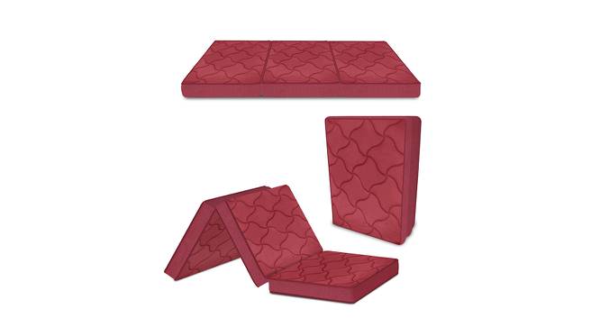 Soft Bounce 3-Fold Premium Orthopedic High Density Foam Mattress - Double Size (4 in Mattress Thickness (in Inches), 78 x 48 in (Standard) Mattress Size, Maroon, Double Mattress Type) by Urban Ladder - Front View Design 1 - 616670
