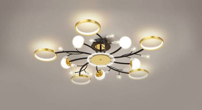 Moor Metal& Crystal  Chandelier (Gold) by Urban Ladder - Front View Design 1 - 624307