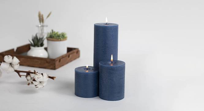 Julia Scented Candles - Set Of 3 (Blue) by Urban Ladder - Front View Design 1 - 624463