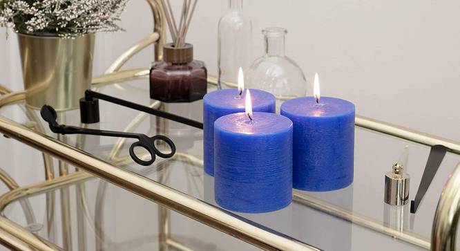 Aubrey Scented Candles - Set Of 3 (Blue) by Urban Ladder - Design 1 Side View - 624478