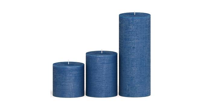 Julia Scented Candles - Set Of 3 (Blue) by Urban Ladder - Design 1 Side View - 624481