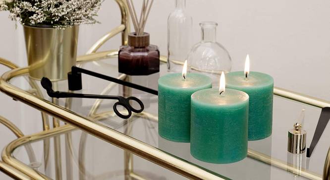 Kinsley Scented Candles - Set Of 3 (Green) by Urban Ladder - Front View Design 1 - 624539