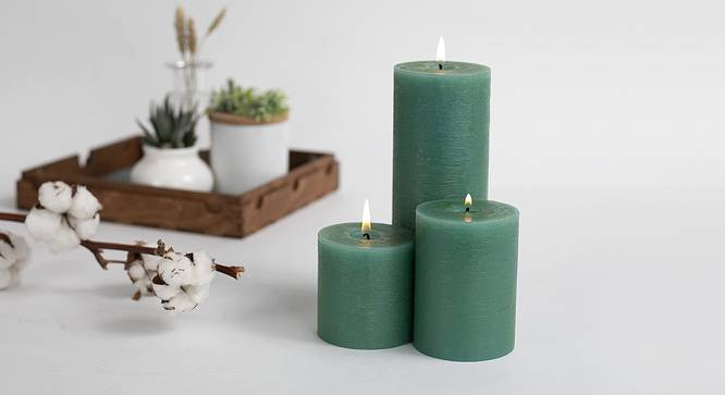 Athena Scented Candles - Set Of 3 (Green) by Urban Ladder - Front View Design 1 - 624551