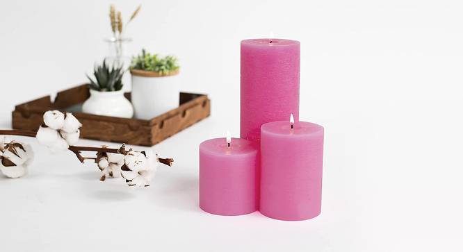 Arya Scented Candles - Set Of 3 (Pink) by Urban Ladder - Front View Design 1 - 624652