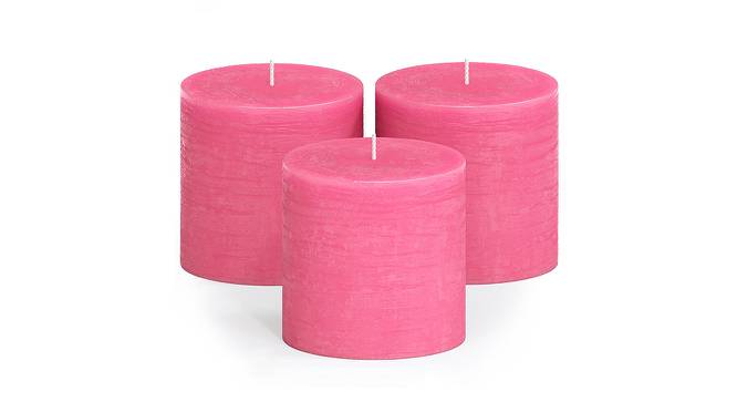 Caroline Scented Candles - Set Of 3 (Pink) by Urban Ladder - Design 1 Side View - 624666