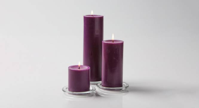 Hannah Scented Candles - Set Of 3 (Purple) by Urban Ladder - Front View Design 1 - 624737