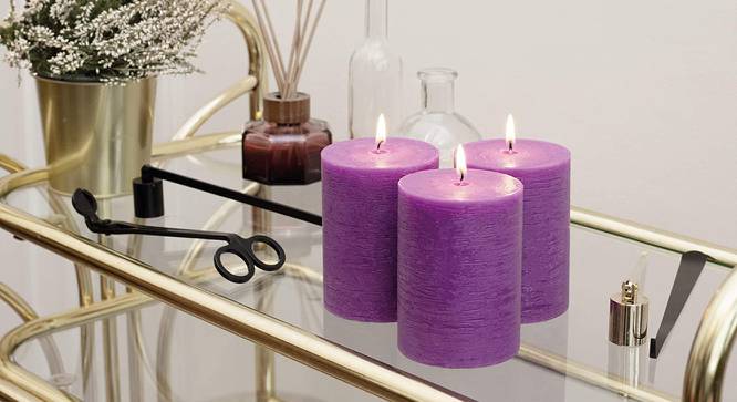 Sophie Scented Candles - Set Of 3 (Purple) by Urban Ladder - Front View Design 1 - 624739