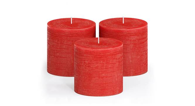 Gabriella Scented Candles - Set Of 3 (Red) by Urban Ladder - Design 1 Side View - 624764