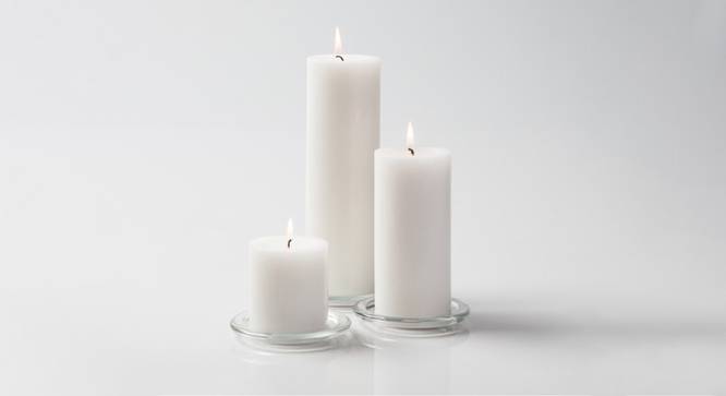 Nova Scented Candles - Set Of 3 (White) by Urban Ladder - Front View Design 1 - 624947