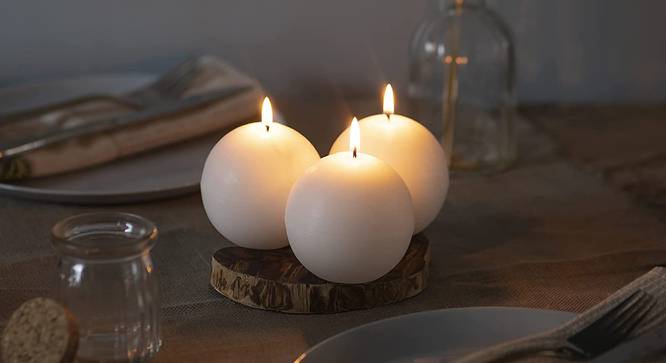 Josie Scented Candles - Set Of 3 (White) by Urban Ladder - Front View Design 1 - 625047