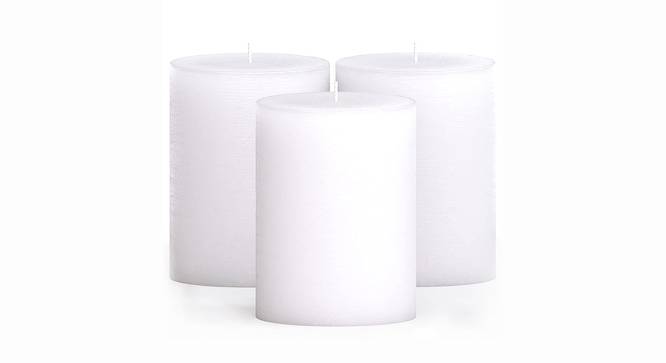 Hailey Scented Candles - Set Of 3 (White) by Urban Ladder - Design 1 Side View - 625067