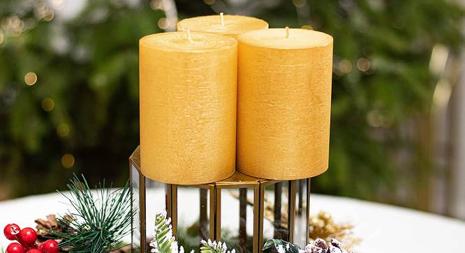 Natalia Scented Candles - Set Of 3 (Yellow) by Urban Ladder - Front View Design 1 - 625117