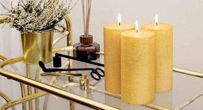 Quinn Scented Candles - Set Of 3 (Yellow) by Urban Ladder - Front View Design 1 - 625118