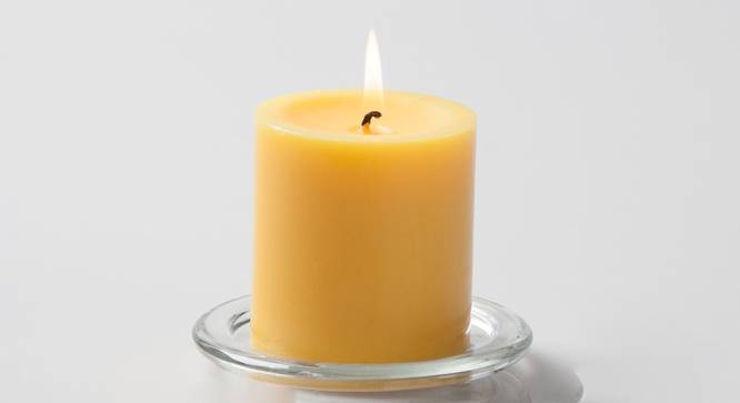 Emilia Scented Candles - Set Of 3 (Yellow) by Urban Ladder - Design 1 Side View - 625127