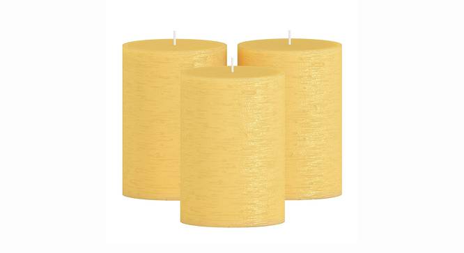 Natalia Scented Candles - Set Of 3 (Yellow) by Urban Ladder - Design 1 Side View - 625129