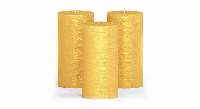 Quinn Scented Candles - Set Of 3 (Yellow) by Urban Ladder - Design 1 Side View - 625130