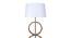 Hannah Grey Iron & Cloth Shade Floor Lamp with Wooden Base (Brown) by Urban Ladder - Rear View Design 1 - 625152