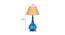 Mica Beige Iron & Cloth Shade Table Lamp with Glass Base (Blue) by Urban Ladder - Design 1 Dimension - 625282