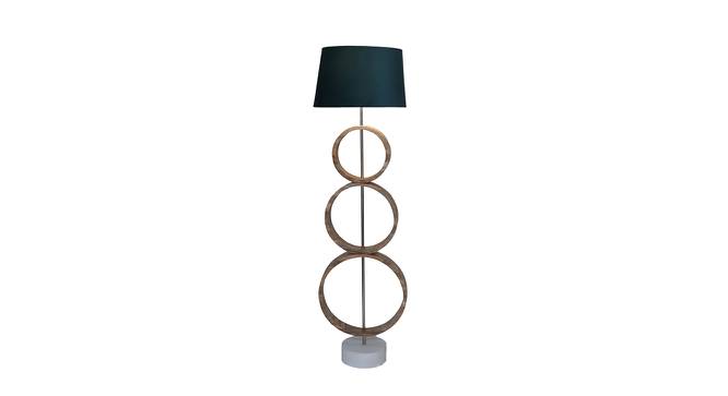 Haley White Iron & Cloth Shade Floor Lamp with Wooden Base (Brown) by Urban Ladder - Design 1 Side View - 625350
