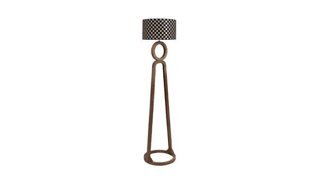 Cyrus Black  Iron & Cloth Shade Floor Lamp with Wooden Base (Brown) by Urban Ladder - Design 1 Side View - 625352