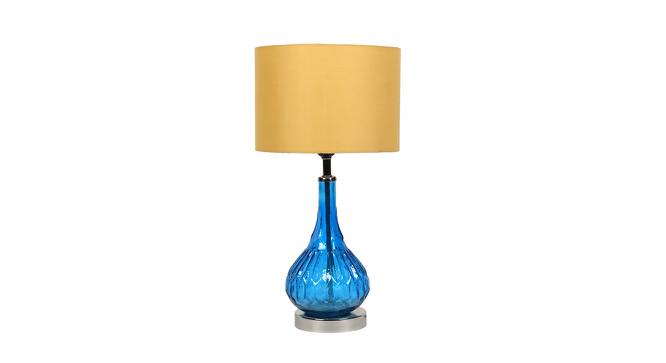 Peregrine Beige Iron & Cloth Shade Table Lamp with Glass Base (Blue) by Urban Ladder - Design 1 Side View - 625367
