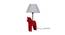 Steel Grey Iron & Cloth Shade Table Lamp with Wooden Base (Red) by Urban Ladder - Ground View Design 1 - 625388