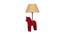 Buck Beige Iron & Cloth Shade Table Lamp with Wooden Base (Red) by Urban Ladder - Ground View Design 1 - 625389
