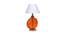 Ebony White Iron & Cloth Shade Table Lamp with Glass Base (Orange) by Urban Ladder - Ground View Design 1 - 625390