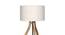 Frost Beige Iron & Cloth Shade Floor Lamp with Wooden Base (Brown) by Urban Ladder - Ground View Design 1 - 625393