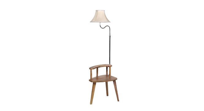 Phil White Iron & Cloth Shade Floor Lamp with Wooden Base (Brown) by Urban Ladder - Design 1 Side View - 625407