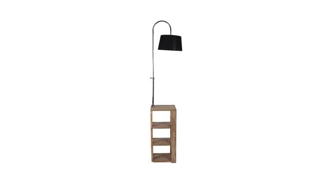 Sandy Black Iron & Cloth Shade Floor Lamp with Wooden Base (Brown) by Urban Ladder - Design 1 Side View - 625419